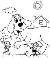 coloriage clifford et emilie se promenent